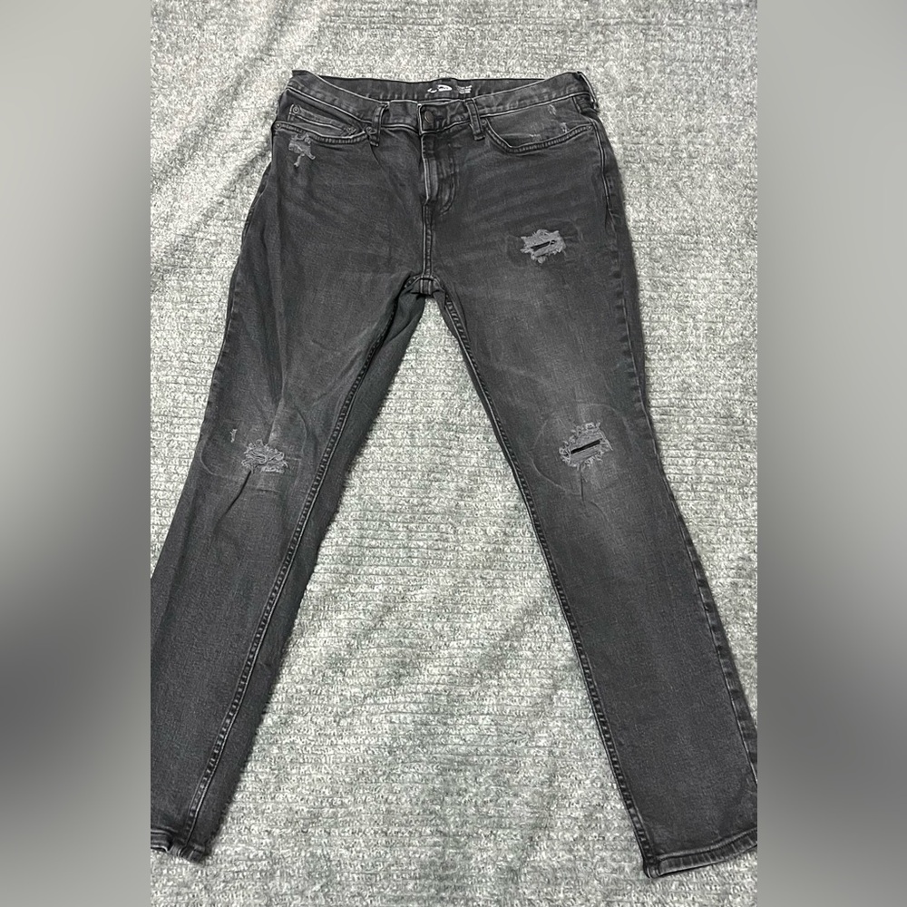 Distressed Gray Jeans